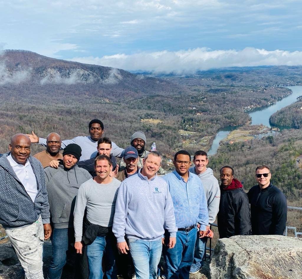 Men from Reconciliation Ministries on a spiritual retreat in the North Carolina mountains